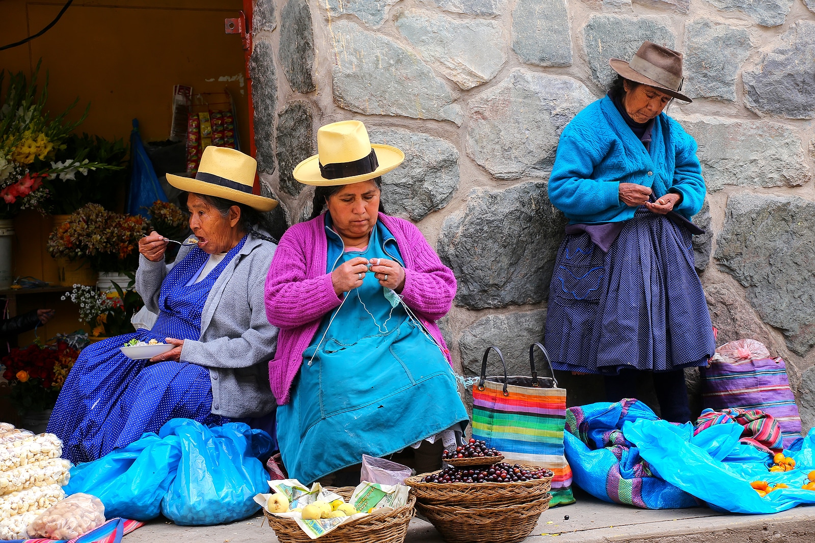 Women selling wares - Ollantaytambo, Peru