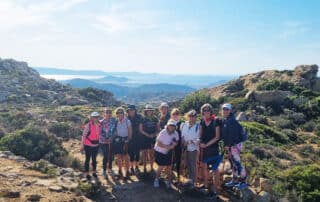 Women hiking in small groups through Greece with Canyon Calling Adventures