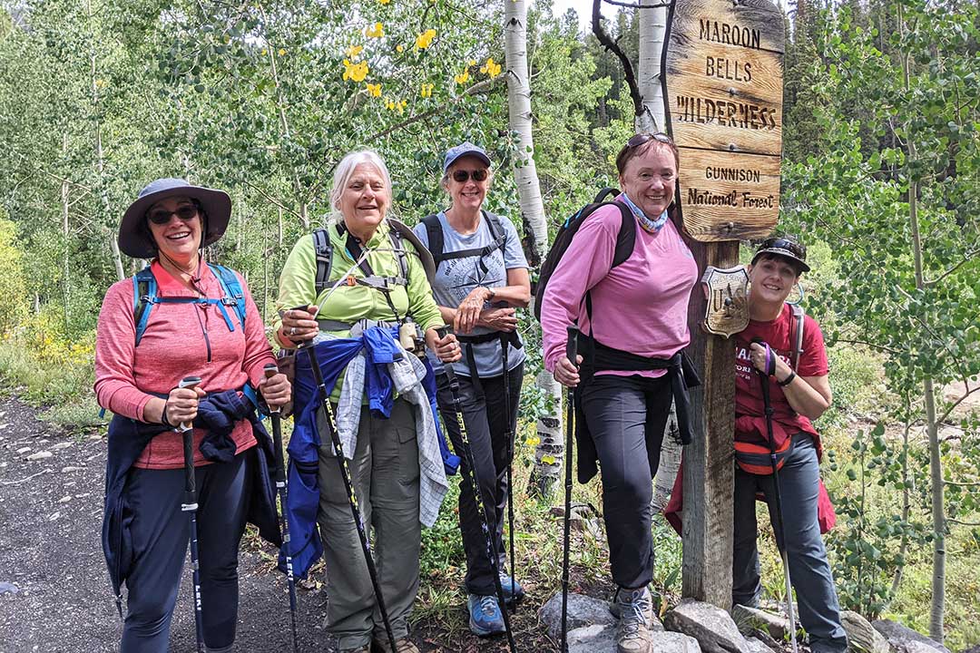 Hiking the Maroon Bells Wilderness in Colorado with Canyon Calling - small group tours for women only