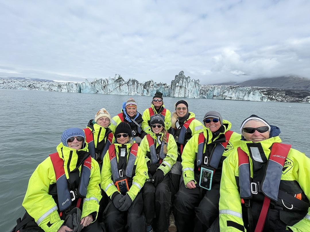 Women exploring the waters of Iceland together in small groups with Canyon Calling