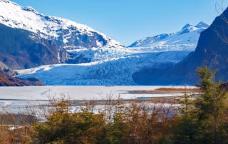 Scenic views of the breathtaking Mendenhall Glacier, AK