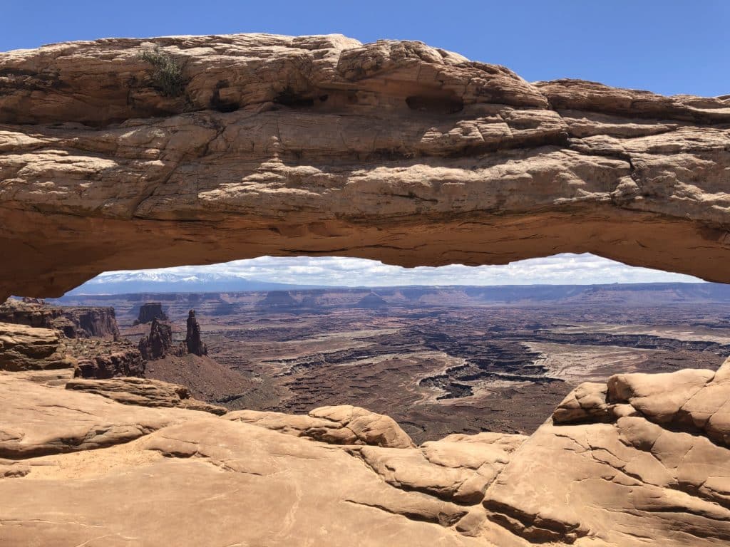 Scenic view from the Mesa Arch in Canyonlands National Park, UT