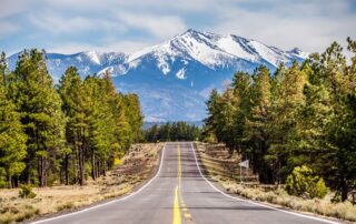 View of the San Fransisco Peaks from Flagstaff