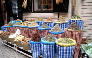 Sacks of herbs and dried goods - Morocco trips for women