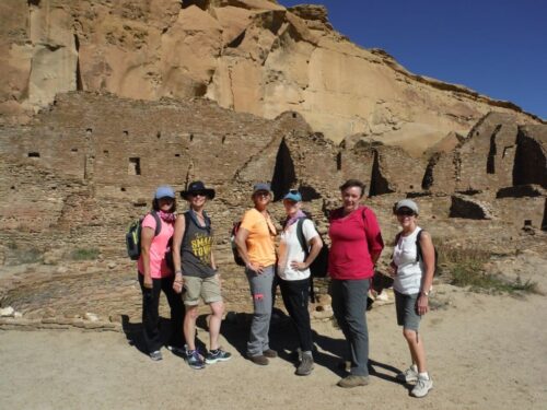 Women traveling together in small groups to the ruins of New Mexico