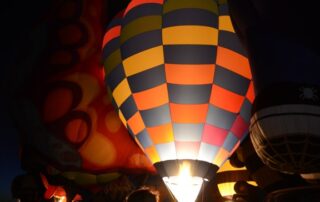 Hot air balloon during inflation Albuquerque, NM