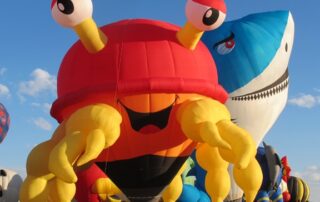Crab and shark hot air balloons grounded at the International Balloon Fiesta in New Mexico