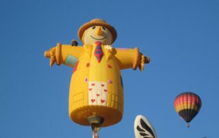 Smiling scarecrow hot air balloon - New Mexico getaways for women