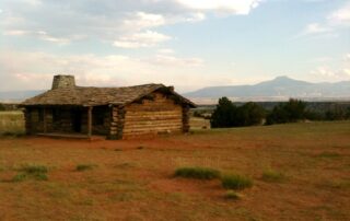 Historic log cabin in New Mexico