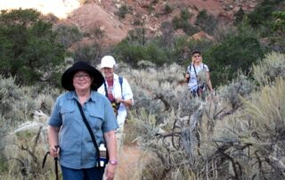 Women having fun hiking the trails of NM - small group tours with Canyon Calling Adventures