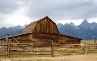 Brown barn in Grand Teton National Park