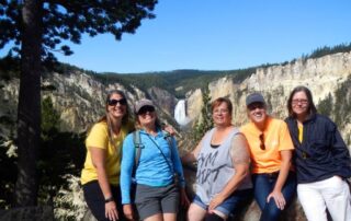 Women exploring Yellowstone together in small groups with Canyon Calling Tours