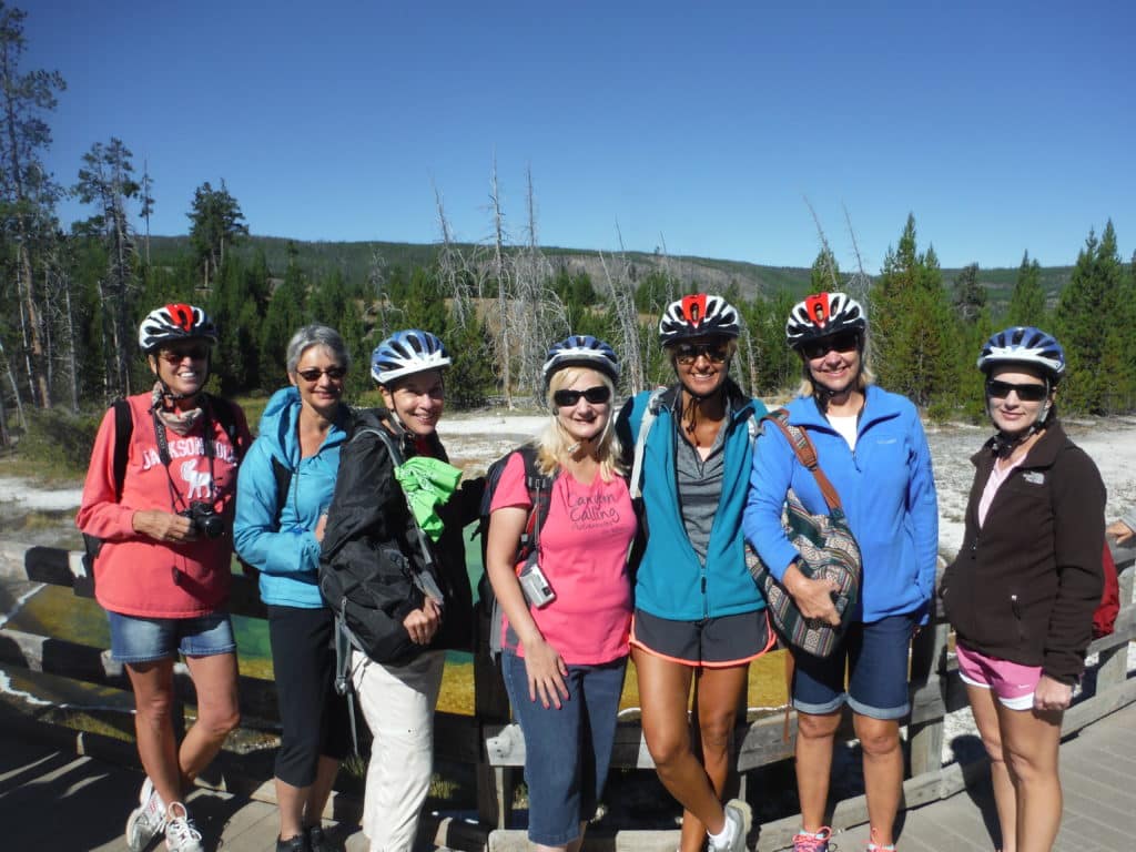 Women travelers having a great time touring Yellowstone and the Tetons with Canyon Calling small group tours to Wyoming