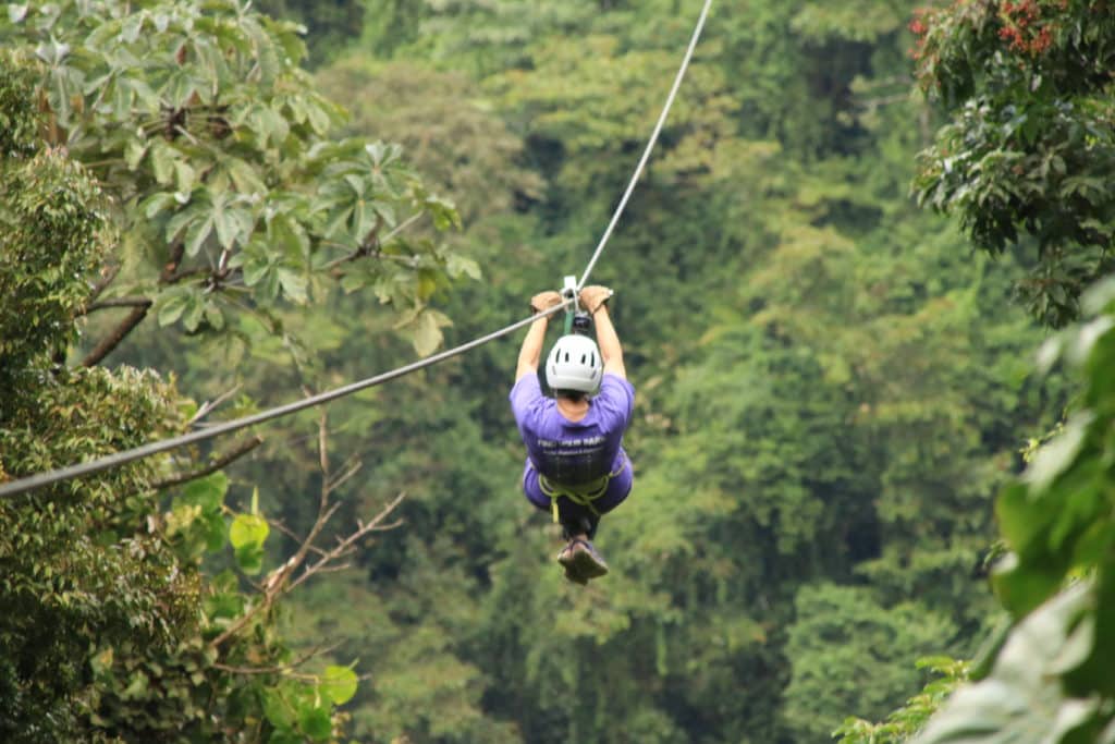 solo female travel zip line Costa Rica trip